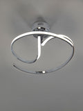 Chrome sculptural LED flush ceiling light 2-arm design - British product