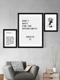 East End Prints Black Don't Wait For The Opportunity Framed Print