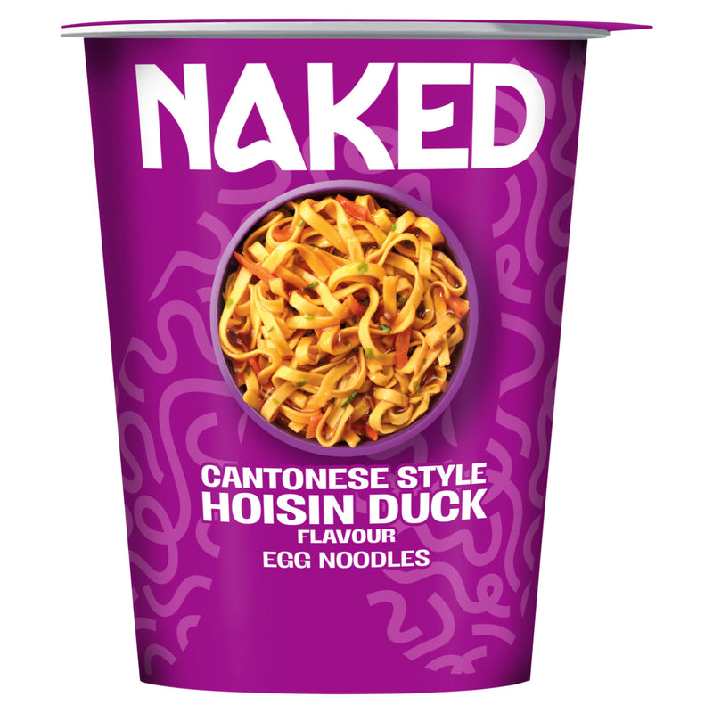 Naked Hoisin duck flavour egg noodle pot 78g, imported from the UK