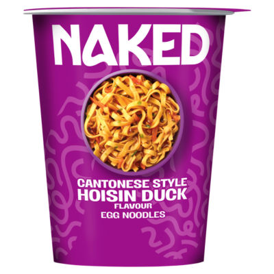 Naked Hoisin duck flavour egg noodle pot 78g, imported from the UK