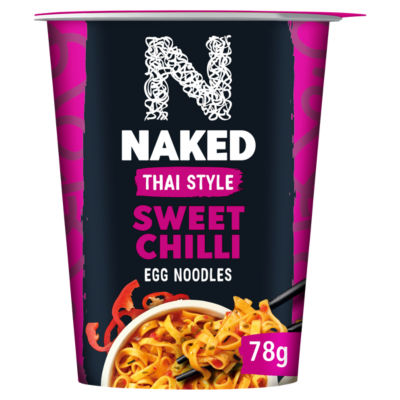 Naked Thai Style Sweet Chilli Egg Noodles 78g, imported from the UK