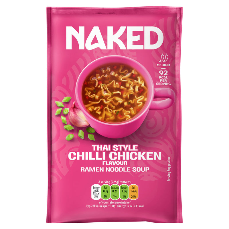 Naked Thai Chilli Chicken Ramen Noodles 25g, imported from the UK
