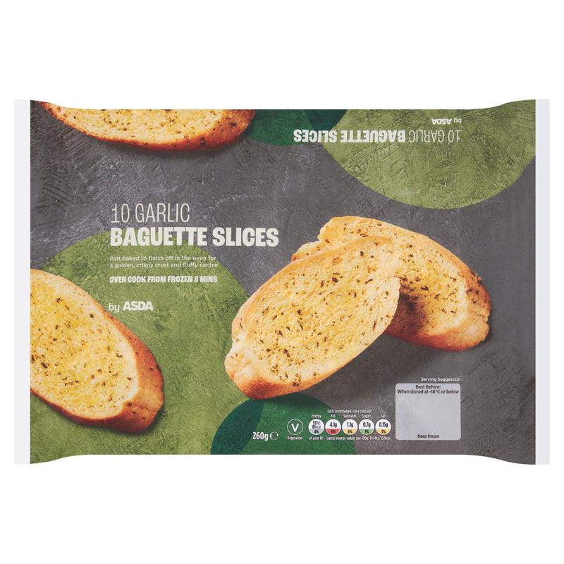 ASDA garlic bread baguette slices 260g - British product