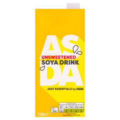 JUST ESSENTIALS by ASDA unsweetened soya drink 1 litre, UK version