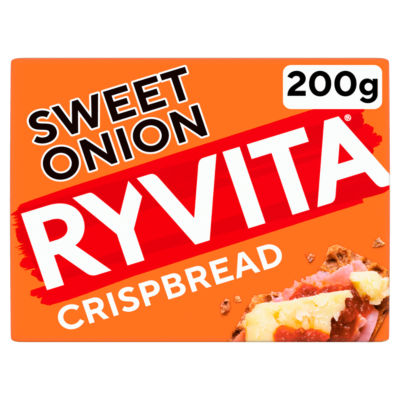 Ryvita Sweet Onion Crispbread 200g, imported from the UK