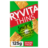 Ryvita Snack It Thins sour cream and chive flatbread snacks 125g - British product