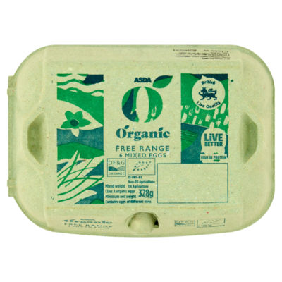 ASDA organic free range mixed eggs 328g - British product