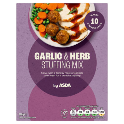 ASDA Garlic and Herb Stuffing Mix 140g - British product