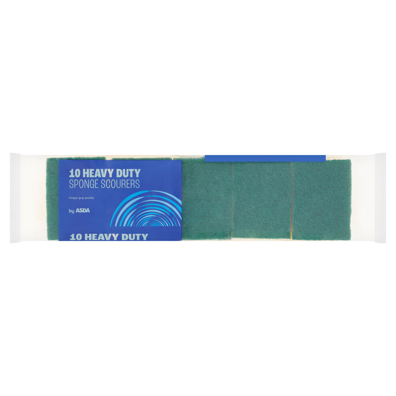 ASDA heavy duty sponge scourers pack of 10 - British product