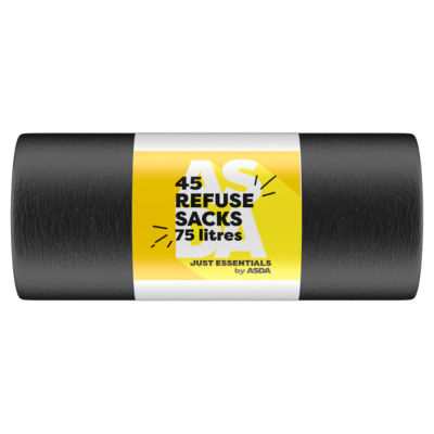 ASDA Just Essentials 45 refuse sacks 75 litres, UK version