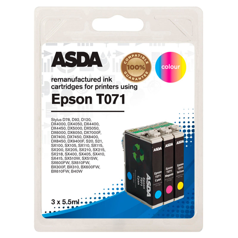ASDA Epson T071 CMY Ink Cartridges - British product