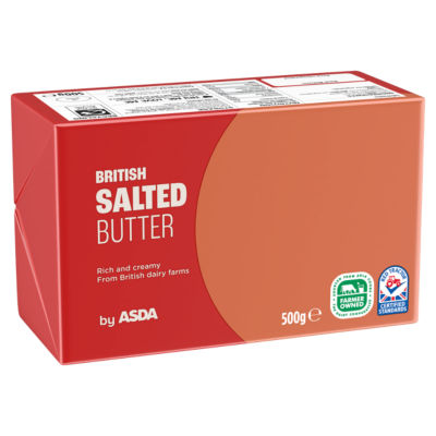 ASDA British salted butter 500g block from UK dairy - British product