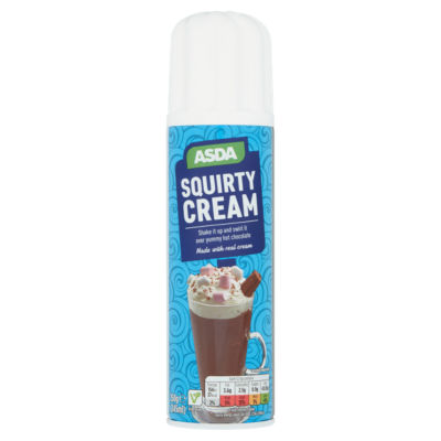 ASDA Squirty Cream 250g aerosol can - British product