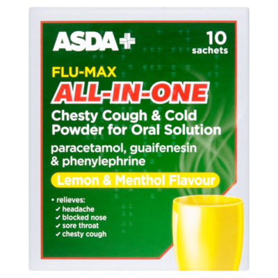 ASDA Flu-Max Chesty Cough Powder 10 sachets - British product