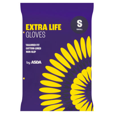 ASDA Extra Life rubber gloves size small - British product