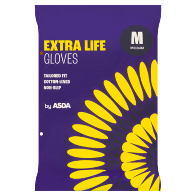 ASDA Extra Life rubber gloves Medium - British product
