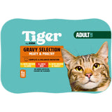 ASDA Tiger Gravy Selection Meaty & Poultry adult cat wet cat food 6 x 400g (British brand)