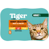 ASDA Tiger Gravy Selection Meaty & Poultry adult cat wet cat food 6 x 400g (British brand)