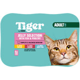 Tiger by ASDA cat food fish poultry jelly selection 6x400g (British brand)