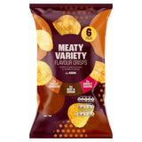 ASDA Meaty Variety Flavour Crisps multipack 6x25g, imported from the UK