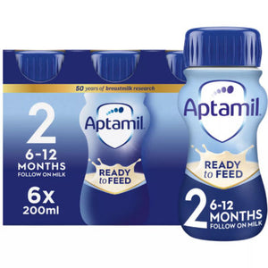 Aptamil 2 Follow On Formula Baby Milk Liquid 6-12 Months Multipack 6x