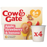 ASDA Cow & Gate Apple Strawberry Banana Fruit Pot 6+ Months 4x100g- Buy online at McGrocer