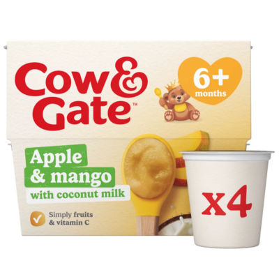 Cow Gate Apple Mango Baby Food Pots 4x95g - British product