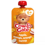 ASDA Cow & Gate Fruit Pouch Apple Mango Orange & Carrot Baby Food Snack, 6+ Months, 100g- Buy online at McGrocer