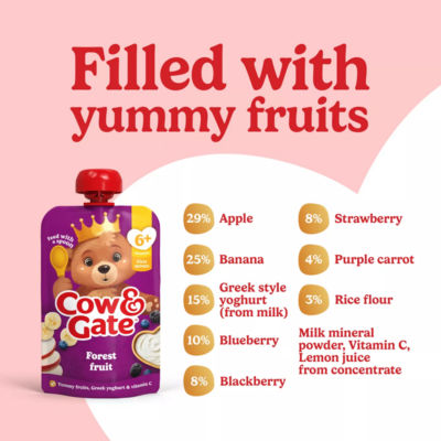 Cow & Gate fruit pouch forest fruit 100g - British product