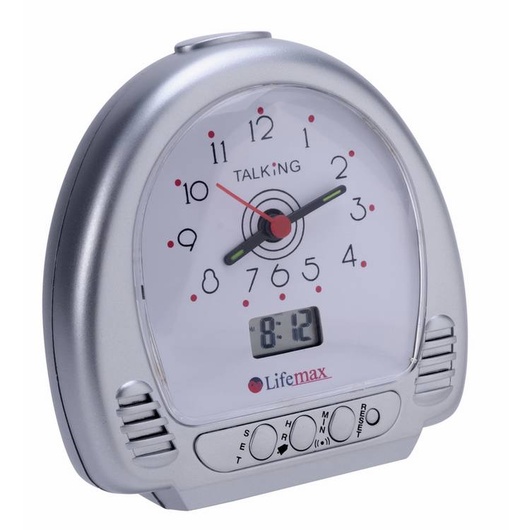 Lifemax Talking Alarm Clock with dual analogue and digital display (British brand)