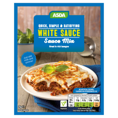 ASDA white sauce mix 25g (British brand)