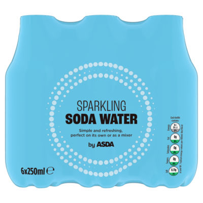 ASDA Sparkling Soda Water 6 x 250ml - British product