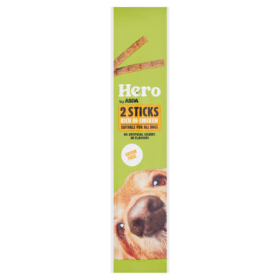 ASDA Hero Sticks dog treats rich in chicken 30g, UK version