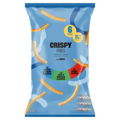 ASDA Crispy Fries mixed flavours 6 x 18g - British product
