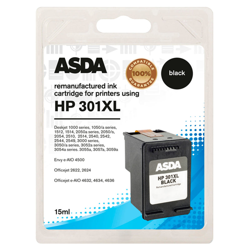 ASDA HP301XL black ink cartridge - British product