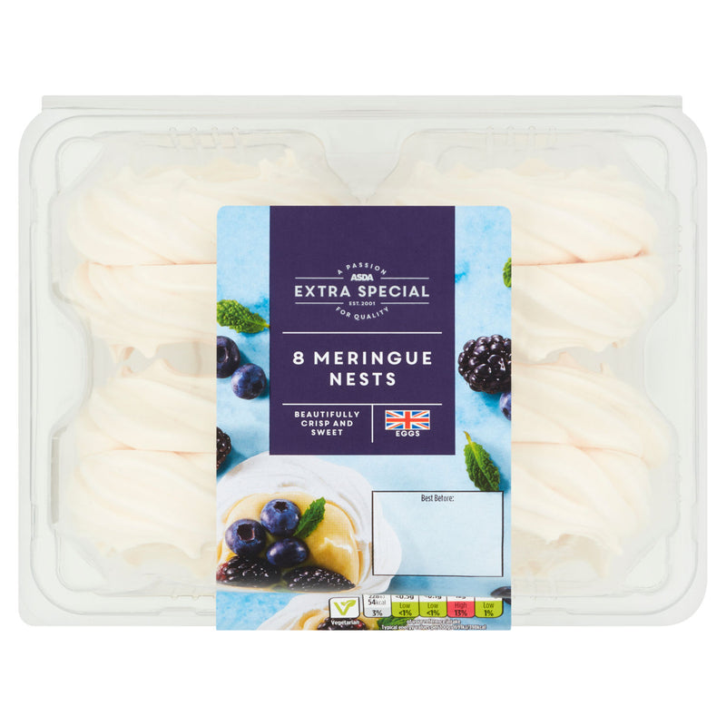 ASDA Exceptional meringue nests 8 pack - British product