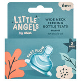 LITTLE ANGELS wide neck fast flow teats pack of 2, UK version