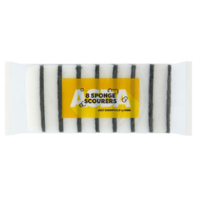ASDA Just Essentials sponge scourers 8 pack - British product