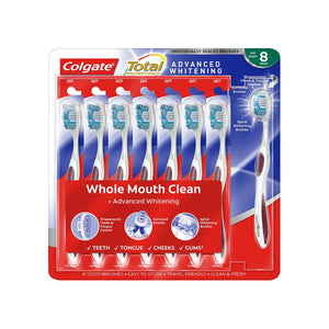 Colgate Total Advanced Whitening Soft Manual Toothbrush 8 Pack
