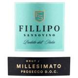 Fillipo Sansovino Brut Millesimato Prosecco 75cl - British product