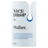 Nice Drop Malbec wine 75cl, imported from the UK
