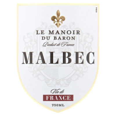Le Manoir Malbec red wine 75cl, UK version