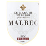 Le Manoir Malbec red wine 75cl, UK version