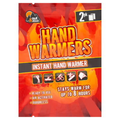 Out & About Instant Hand Warmer 2 Pack, imported from the UK