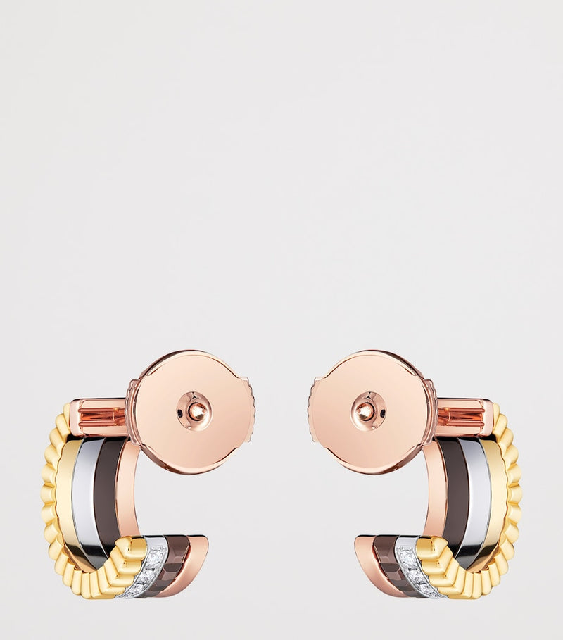 Boucheron Quatre mini hoop earrings mixed gold diamonds UK version
