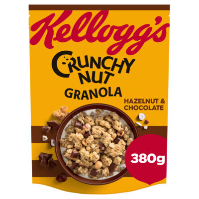 ASDA Kellogg's Crunchy Nut Chocolate & Hazelnut Breakfast Granola 380g- Buy online at McGrocer