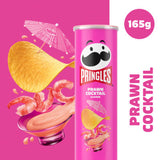 Pringles prawn cocktail crisps 165g, imported from the UK