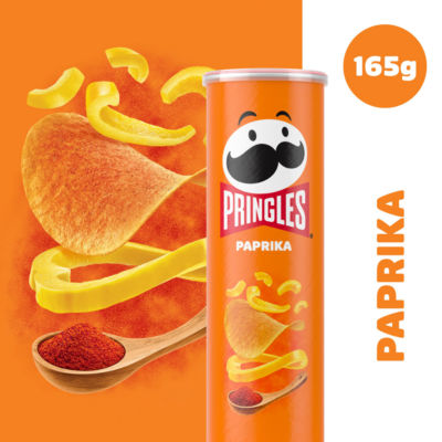 Pringles paprika sharing crisps 165g, imported from the UK