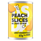 ASDA peach slices in light syrup 411g, imported from the UK