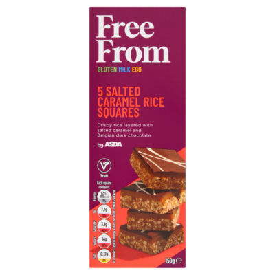 ASDA gesalzenes Karamell Reiskuchen vegan frei von Snackriegeln 150g